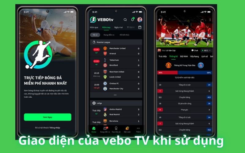 Giao diện của Vebo TV khi sử dụng